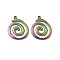 Ion Plating(IP) 304 Stainless Steel Pendants, Vortex, Rainbow Color, 23x19.5x2mm, Hole: 1.6mm