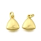 Brass Charms, Rack Plating, Lasting Plated, Cadmium Free & Lead Free, Real 18K Gold Plated, with Jump Ring, Triangle, 9.5x7.5x2.5mm, Hole: 2mm