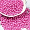 Baking Paint Luster Glass Seed Beads, Donut, Deep Pink, 4x2.5mm, Hole: 1mm, 275pcs/20g