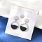 304 Stainless Steel Plastic Dangle Stud Earrings, Flat Round, Stainless Steel Color, 19.5x12mm