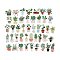 44Pcs 44 Styles Plant Theme Paper Stickers Sets, Adhesive Decals for DIY Scrapbooking, Photo Album Decoration, Plants Pattern, 53~77x29~77x0.2mm, 1pc/style