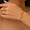 Stainless Steel Round Cuff Bangle & Rings Sets for Women, Golden
