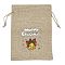 Christmas Printed Burlap Packing Pouches Drawstring Bags, Rectangle, Tan, Christmas Bell, 18x13x0.01cm