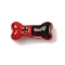 Spray Painted Alloy Beads,  Cadmium Free & Nickel Free & Lead Free, Enamel Beads, Bone, Red, 6.5x14x6mm, Hole: 1.8mm