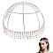 Alloy Rhinestone Mesh Headbands, Hair Accessories for Women and Girls, Platinum, 260x260x3mm