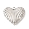 304 Stainless Steel Pendants, Heart Charms, Stainless Steel Color, 28x32x7mm, Hole: 2.5mm