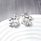 Brass Micro Pave Clear Cubic Zirconia Stud Earrings, Nuggets, Platinum, 19x14.5mm