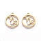 201 Stainless Steel Pendants, Manual Polishing, Ring with Twelve Constellations, Golden, Capricorn, 18x16x1.5mm, Hole: 1.6mm