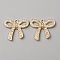 Alloy with Rhinestone Pendant, Bowknot, Golden, 19.5x22.5x3mm, Hole: 1.8mm