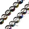 Electroplated Transparent Glass Beads Strands, Flat Round, Faceted, Colorful, 5.5~6x3~3.5mm, Hole: 1mm, about 73~74pcs/strand, 15.75''(40cm)