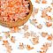 Transparent Lampwork Bead Caps, Flower, Orange, 12x10mm
