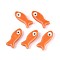 Handmade Porcelain Ceramic Beads, Fish, Bright Glazed Porcelain, Dark Orange, 24~25x10x6mm, Hole: 2mm