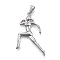 304 Stainless Steel Big Pendants, Running Athlete , Stainless Steel Color, 50x30x4.5mm, Hole: 8.5x5mm