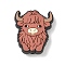 Silicone Beads, Focal Beads, Highland Cattle, Camel, 29x25x8mm, Hole: 3mm