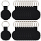 30Pcs Polyester Keychains, with Alloy Rings, Flat Round, Platinum, Black, 78mm