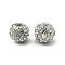 Alloy Rhinestone Beads, Grade A, Round, Silver Color Plated, Crystal, 10mm, Hole: 2mm