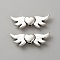 Tibetan Style Zinc Alloy Beads, Wings with Heart, Antique Silver, 7x20x3mm, Hole: 1.4mm