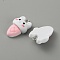 Summer Theme Opaque Resin Pendants, Imitation Food, with Platinum Tone Iron Loops, Ice Cream Charm, White, Rabbit, 24x15.5x8mm, Hole: 2mm, 6pcs/bag