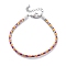 Polyester Cord Braided Bracelet Makings, with Stainless Steel Claw Lobster Clasps, Brass Findings, Long-Lasting Plated, Purple, 7-3/8 inch(18.8cm)