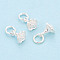 925 Sterling Silver Flower Charms, with 925 Stamp, Silver, 9x7x6.5mm, Hole: 4mm, Jump Ring: 5x0.5mm, Inner Diameter: 4mm