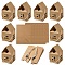 10 Sets House Shaped Paper Folding Candy Boxes, Wedding Rope Handle Gift Box with Hollow Window, for Wedding Party Gift Wrapping, BurlyWood, Finished Product: 8x8x12.8cm