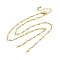 Brass Chain Necklace Making, with Natural Amazonite, Rack Plating, Long-Lasting Plated, Real 18K Gold Plated,, 18.82 inch(47.8cm)