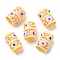 Handmade Lampwork Enamel Beads, Hand Drawn Beads, Bumpy Column, Orange, 18.5~19.5x13~15.5mm, Hole: 2mm