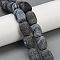 Natural Weathered Agate Beads Strands, Dyed & Heated, Barrel, Black, 17~18x12.5~13mm, Hole: 1.2~1.4mm, about 22pcs/strand, 15.08''(38.3cm)