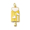Rack Plating Brass Enamel Pendants, with Jump Ring, Cadmium Free & Lead Free, Real 18K Gold Plated, Ice Cream Charm, Yellow, 23x10x2.2mm, Hole: 3.4mm