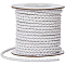 1 Roll 10M Round Braided Cowhide Cords, White, 3mm, about 10.93 yards(10m)/roll