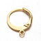 Ion Plating(IP) 316L Surgical Stainless Steel Leverback Earring Findings, with with Horizontal Loop, Real 18K Gold Plated, 14.5x12x0.6mm, Pin: 0.7mm, Hole: 1mm
