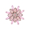 Glass Cabochons, Flower, Pink, 45x45x6.5mm