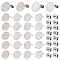 40Pcs 4 Styles Textured Flat Round 304 Stainless Steel Stud Earring Findings, with Ear Nuts/Earring Backs and Hole, Stainless Steel Color, 12mm, Hole: 1.2mm, Pin: 0.8mm, 10pcs/style