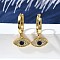 Brass Hoop Earrings, with Cubic Zirconia, Cadmium Free & Lead Free, Long-Lasting Plated, Rack Plating, Eye, Real 18K Gold Plated, 23x11.5mm