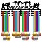 Fashion Iron Medal Hanger Holder Display Wall Rack, with Screws, Taekwondo Pattern, 146x400mm, Hole: 5mm
