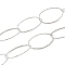 304 Stainless Steel Oval Link Chains, Soldered, with Spool, Stainless Steel Color, 34.5x19.5x1.5mm