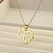 201 Stainless Steel Flower Heart Initial Pendant Necklaces for Women, Golden, Letter F, 17.72~20.08 inch(45~51cm)