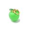 Brass Enamel Charms, Apple Charm, with Jump Ring, Cadmium Free & Lead Free, Rack Plating, Long-Lasting Plated, Real 18K Gold Plated, Lime, 10x8mm, Hole: 3.5mm