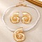 Conch Alloy & Polyester Cord Pendant Necklaces & Stud Earrings Sets, Light Gold, 490mm
