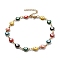 Ion Plating(IP) 304 Stainless Steel Link Bracelets, Evil Eye, Real 18k Gold Plated, Colorful, 9-5/8 inch(24.5cm)