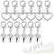 2Sets 12Pcs 2 Styles Alloy Shoe Charms, with Lobster Claw Clasp, Boot Shoe Decoration, Heart, 39~40mm, 1set/style