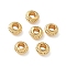 Brass Beads, Nickel Free, Flat Round, Real 18K Gold Plated, 4.5x3mm, Hole: 2mm