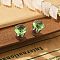 Cubic Zirconia Clip-on Earrings, Magnetic Stainless Steel Non-piercing Earrings, Stainless Steel Color, Diamond, Light Green, 8mm