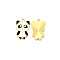 Alloy Enamel Pendants, with Golden Plated Alloy Pendants, Panda, Golden, 25x16x1mm, Hole: 2mm