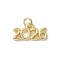 Brass Pendants, Number 2026, Rack Plating, Long-Lasting Plated, Lead Free & Cadmium Free, Real 18K Gold Plated, 8.5x16.5x2mm