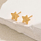 Brass Stud Earrings, Real 18K Gold Plated, Star, 10mm