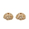 Brass Micro Pave Clear Cubic Zirconia Bead Caps, Flower, Real 18K Gold Plated, 12x11.5x5.5mm, Hole: 2mm