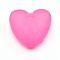 Opaque Acrylic Beads, Frosted, Heart, Hot Pink, 12x12.5x7mm, Hole: 1.6mm
