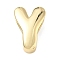 Brass Initial Beads, Real 18K Gold Plated, Long-Lasting Plated, Rack Plating, Lead Free & Cadmium Free, Letter Y, 20.5x14.5x6.5mm, Hole: 8.5x4mm