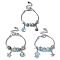 3Pcs 3 Styles Ocean Theme European Beads Charm Bracelet Set for Women, with Tibetan Style Alloy Charms & Resin, Mixed Color, 6-3/4 inch(17cm)